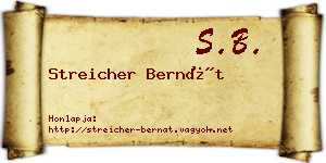 Streicher Bernát névjegykártya